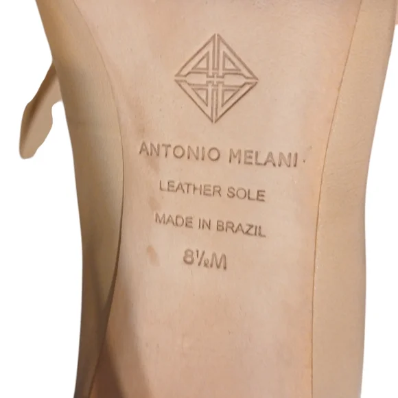 Antonio Melani Sand Colored Leather Heels Women's Tan Pumps Size 8.5 - Picture 10 of 11